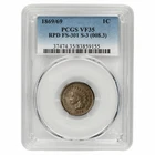 1869/69 Indian Head Cent 1C RPD FS-301 S-3 (008.3) PCGS VF 35 BN