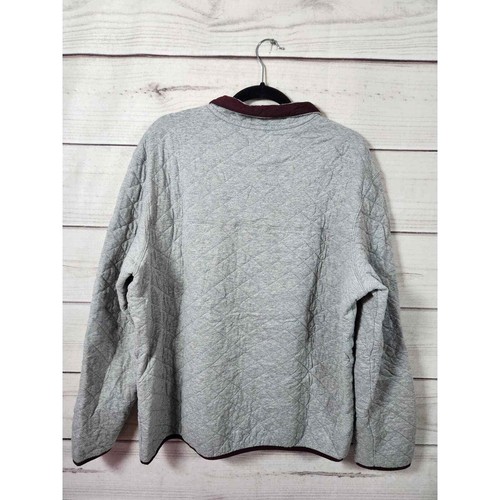 Merona Women's Gray Mock Neck 1/4 Button Quilted Pullover Sweatshirts Size XL - Picture 2 of 6