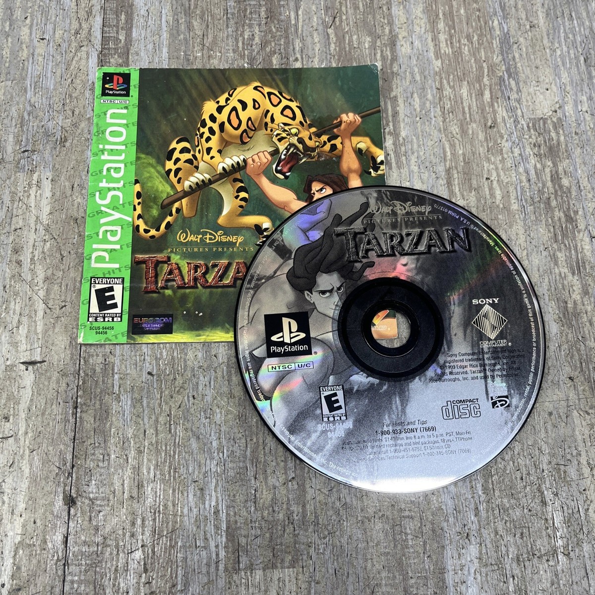 Disney's Tarzan Sony PlayStation 1999 Disc + Manual Video Game PS1