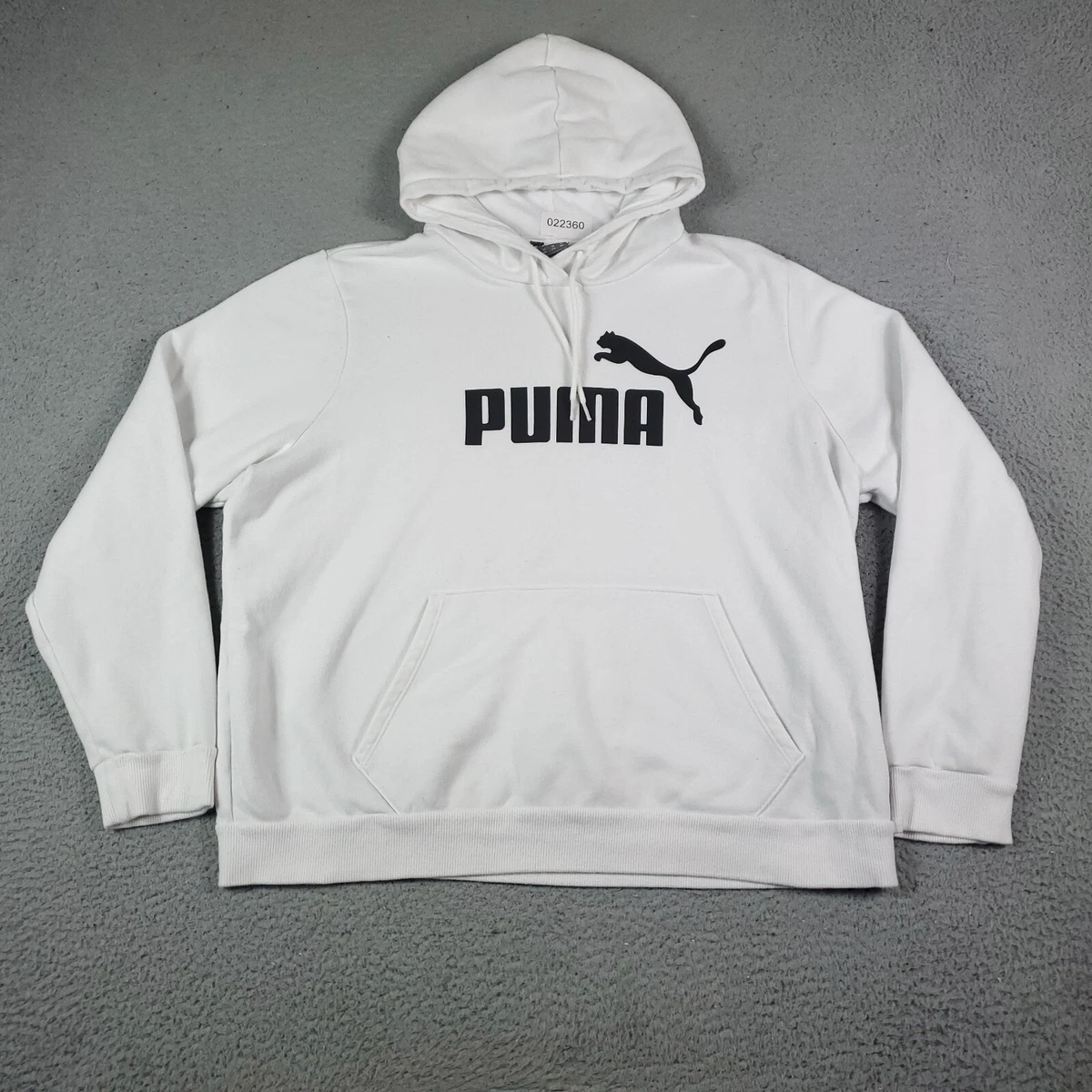 Puma Sweater Mens Size 2XL White Black Logo Pullover Hoodie Sweatshirt |  eBay