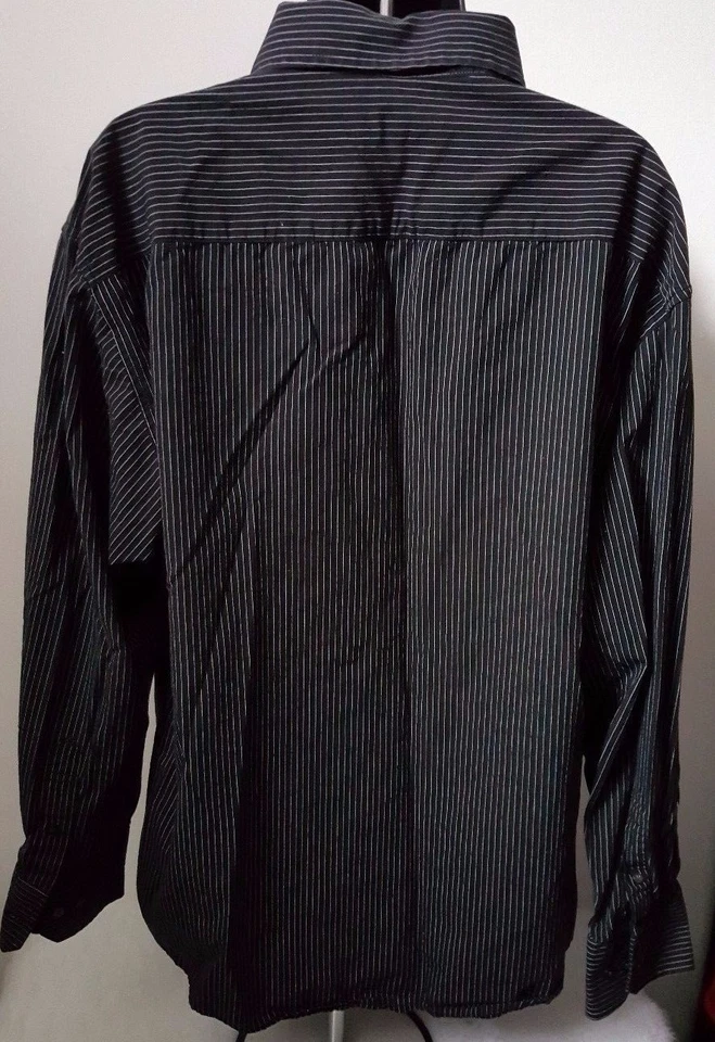 Eighty Eight Mens Shirt Size XL X Large Black White Striped - Image 3 of 3