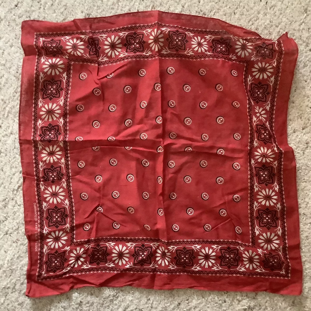 Bandana Tuside Color Rápido Vintage Años 50 ROJO