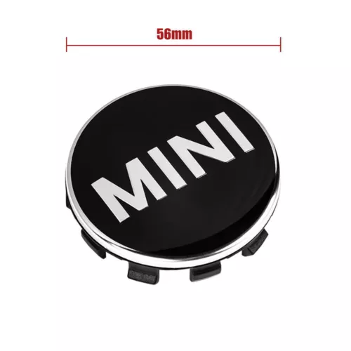 4x 56mm Für Mini Cooper Nabendeckel Nabenkappen Felgendeckel Badges Schwarz NEU - Bild 3 von 6