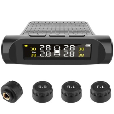 Temp Tire Pressure Monitoring System TPMS Car LCD Display Waterproof Shockproof