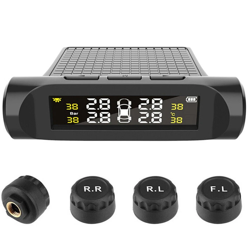 Car Tyre Pressure TPMS LCD Digital Display Alarm  Monitoring W/External Sensor - Image 4 of 4