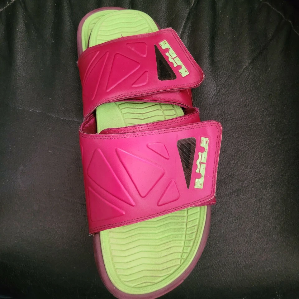 Zapatillas Nike Air Max Lebron Slides Ciruela Para Hombre Talla 11 Verde Púrpura Am Foto 4 de 4