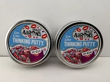 Crazy Aaron's Putty LOVE LETTER Mini Tins 2pk Bundle Lots Love Kisses 0.46oz Ea