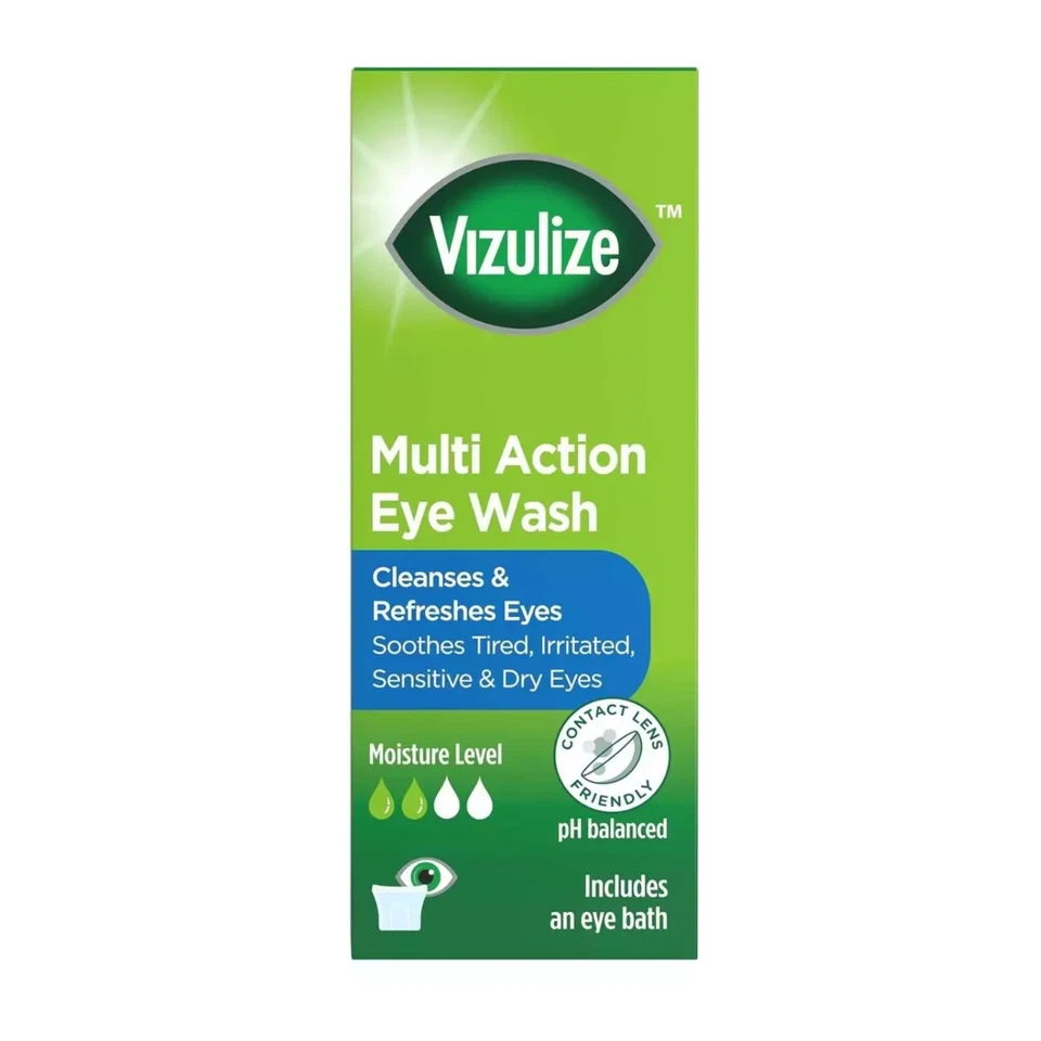 Vizulize Multi Action Eye Wash Cleanses Tired Irritated Eyes - 100ml