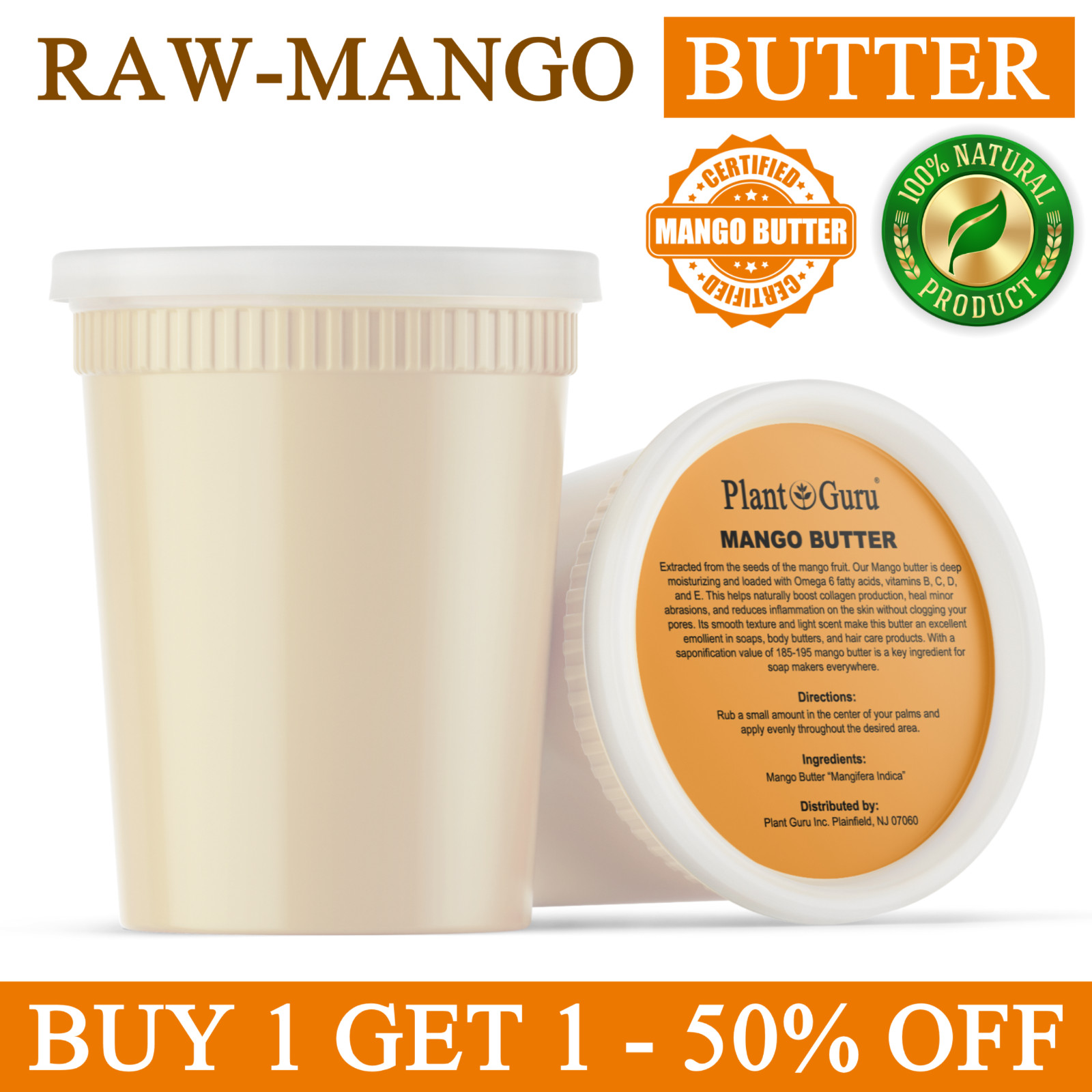 32 Oz. 100% Pure Unrefined Organic Natural For Skin, Body, Hair
