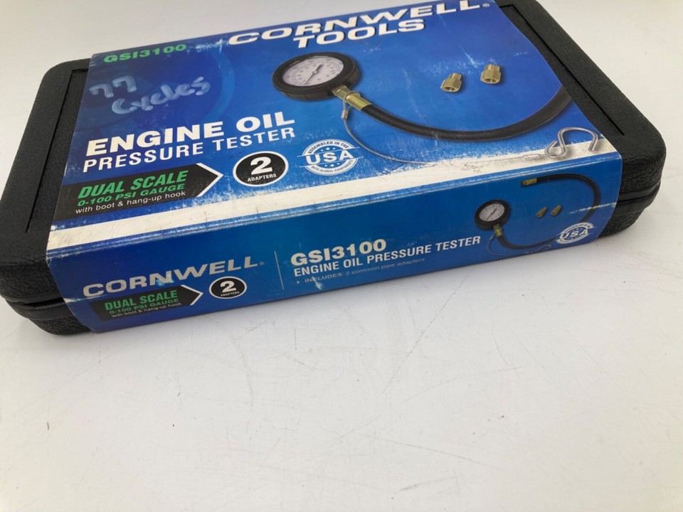 Engine Oil Pressure Tester GSI3100 Cornwell Tools 0100 PSI Gauge 2