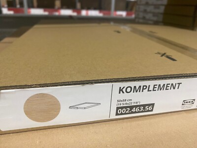 Neu IKEA KOMPLEMENT ausziehbares Tablett, weiß gebeizte Eiche Optik, 50x58cm, 002.463.56