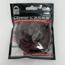 Lock Laces Brown Elastic No-Tie Boot Laces Heavy Duty 72" BRN72 NWT