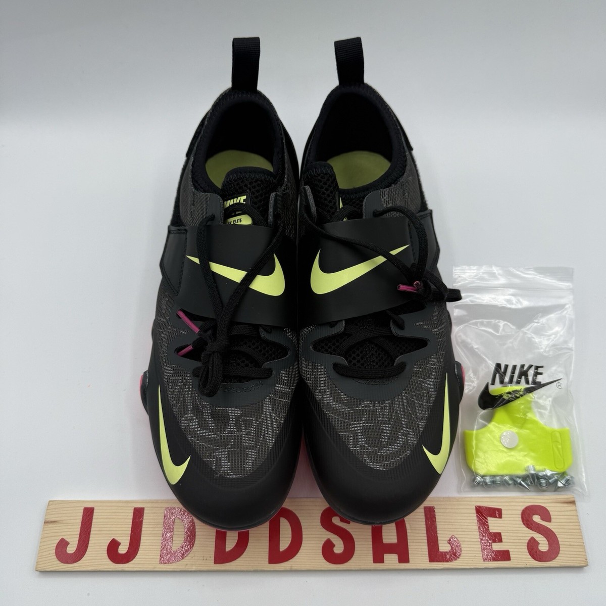 Nike pole vault elite track shoes black volt pinks men’s sz 12.5 AA1204 004 Nike Zoom Pole Vault Elite Track Spikes Black for Sale  main image 4