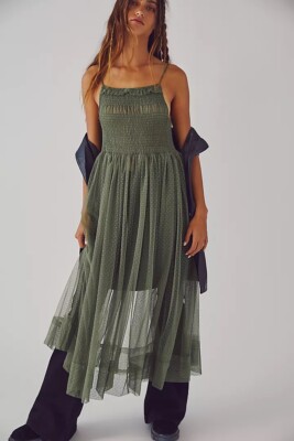 Can't Stop Won't Stop Slip by Intimately at Free People in Green, Size: Xs