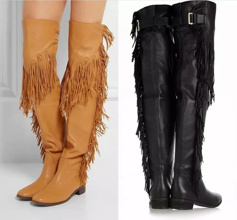 Knee high deals tassel boots