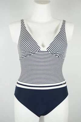 Sunflair Badeanzug Größe 38 D - 40 C Cup Bademode Dunkelblau Weiß Schwimmanzug - Bild 1 von 4
