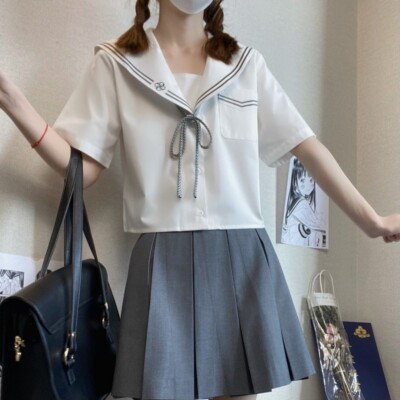 Japanese JK Uniform Student Sailor Wear School Shirt College Style top