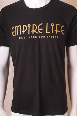 Empire Life Clothing Black Gold Sz XL OG Font T Shirt To Match Jordan 12 Masters