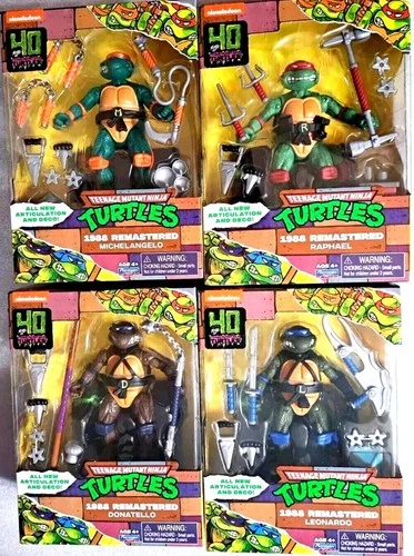 TMNT 1988 REMASTERED FIGURES WALMART EXCLUSIVE 40TH ANNIVERSARY NEW PLAYMATES