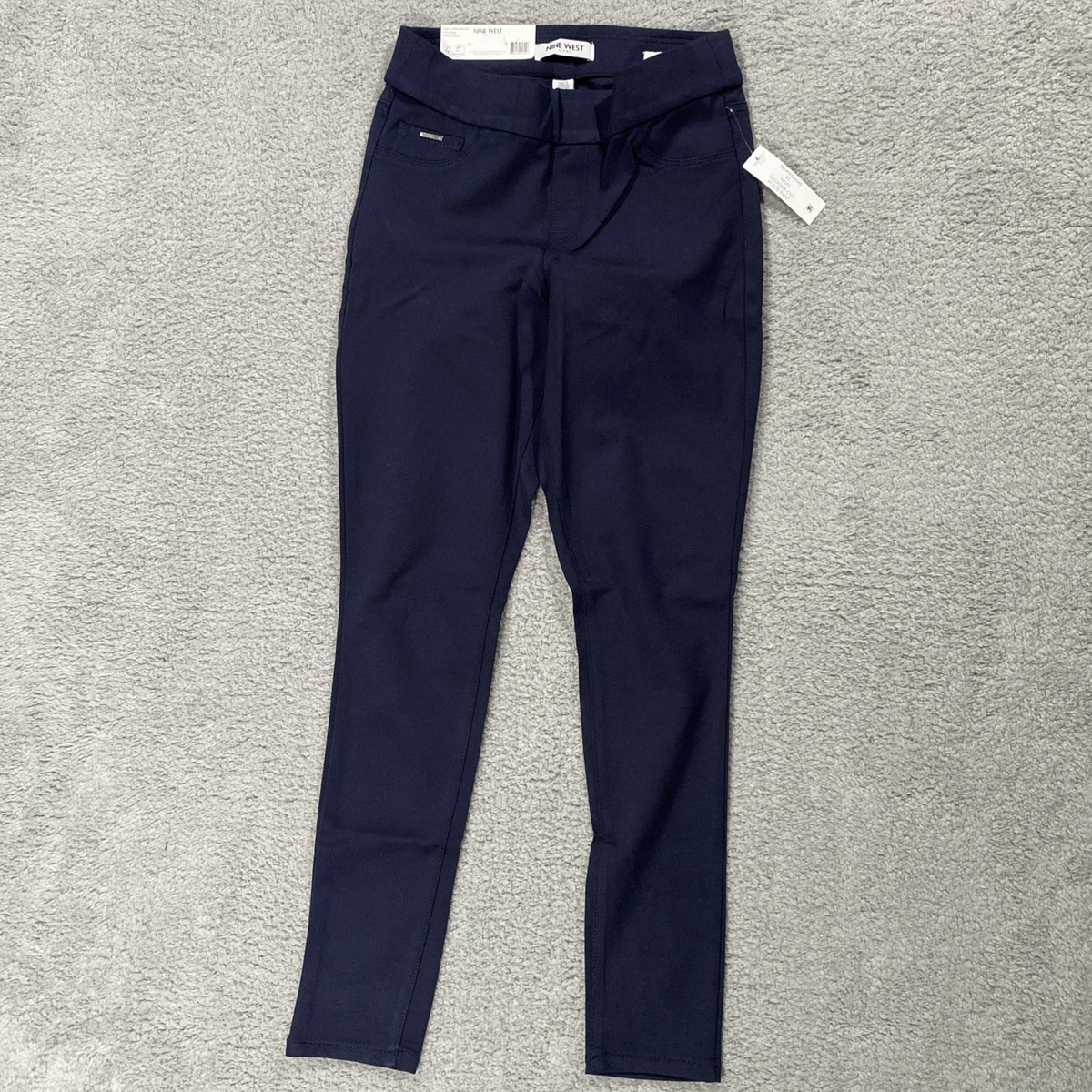 Nine West Neo Classic Linen Pant Pantaloni, Navy, 38 Donna