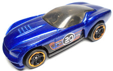2013 Hot Wheels Pony-up 20 Blue 164 Diecast 2 34 Race Car W Orange White