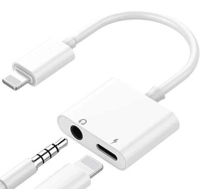 2 in 1 Audio Adapter Splitter auf Klinke AUX 3,5mm Kopfhörer Weiß für iPhone