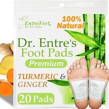 20 Organic Turmeric Ginger Foot Pads for Stress Relief and Better Sleep