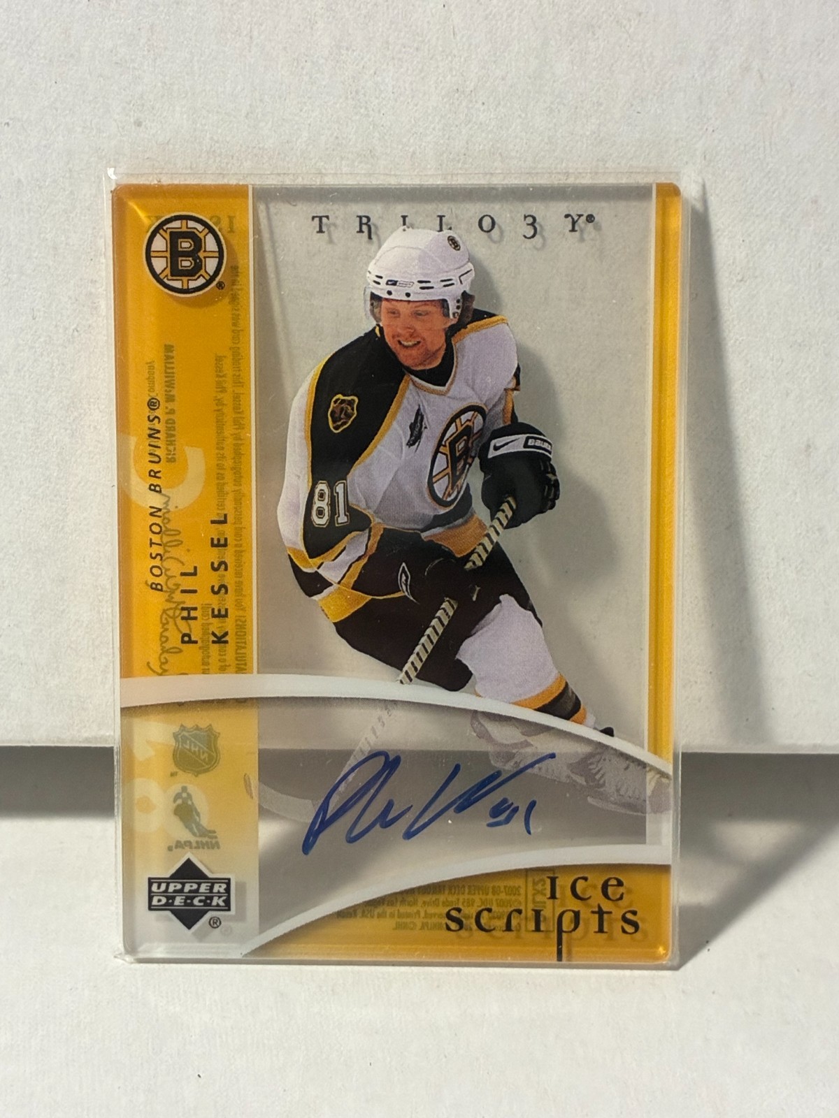 Upper Deck Trilogy Ice Scripts Phil Kessel Boston Bruins Autographed #IS-PK