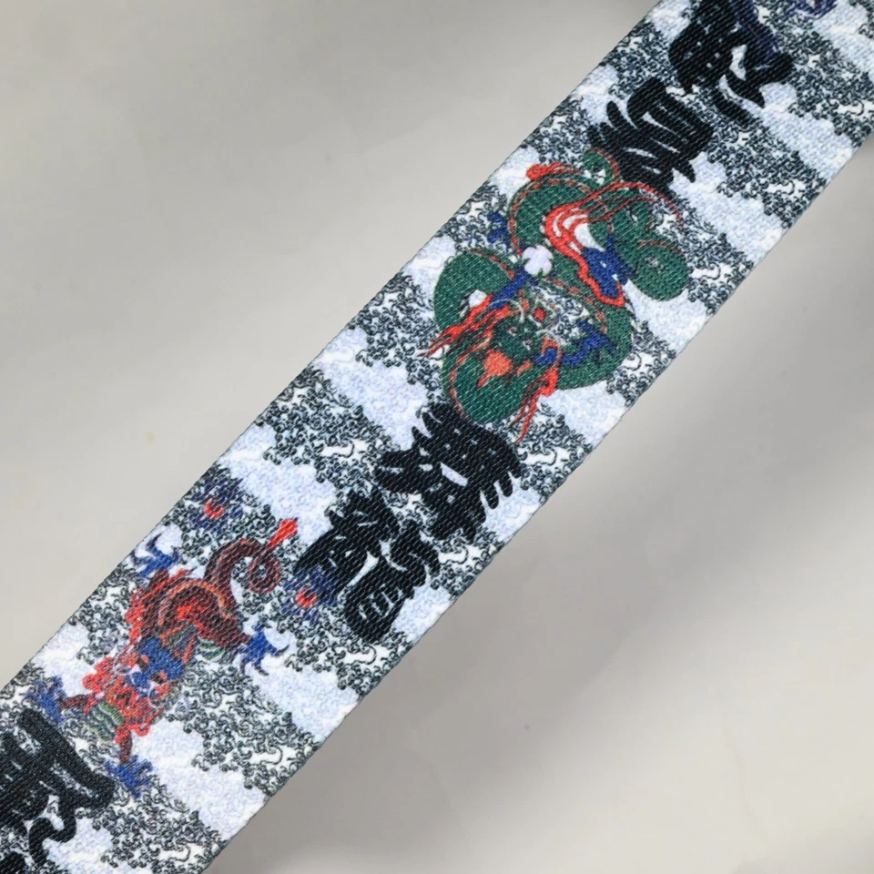 Correa de guitarra de diseño ZinX vintage "Dragons", Japón - X-Long 66", extremos de cuero Foto 3 de 4