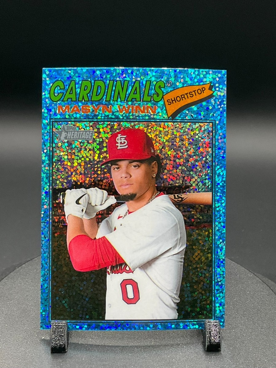 2026 Topps Heritage Chrome Blue Sparkle #358 Masyn Winn, St. Louis