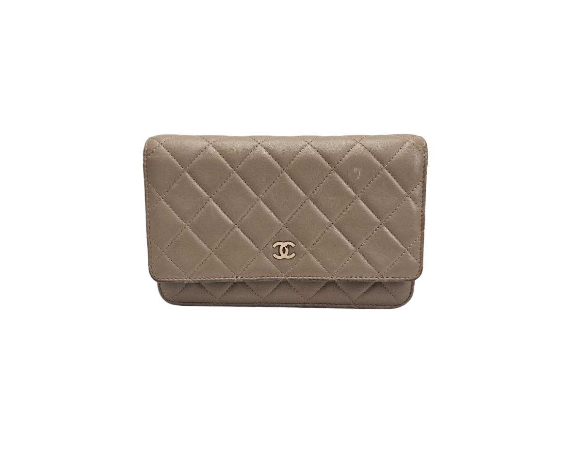 Chanel CC Quilted Wallet On Chain WOC Black Caviar Gold Hardware