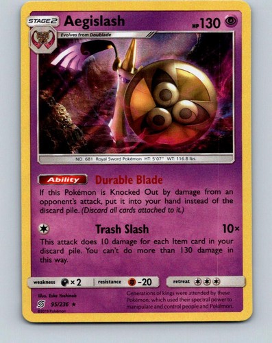 Aegislash 95/236 Rare Unified Minds Pokemon Reverse Holo Near Mint