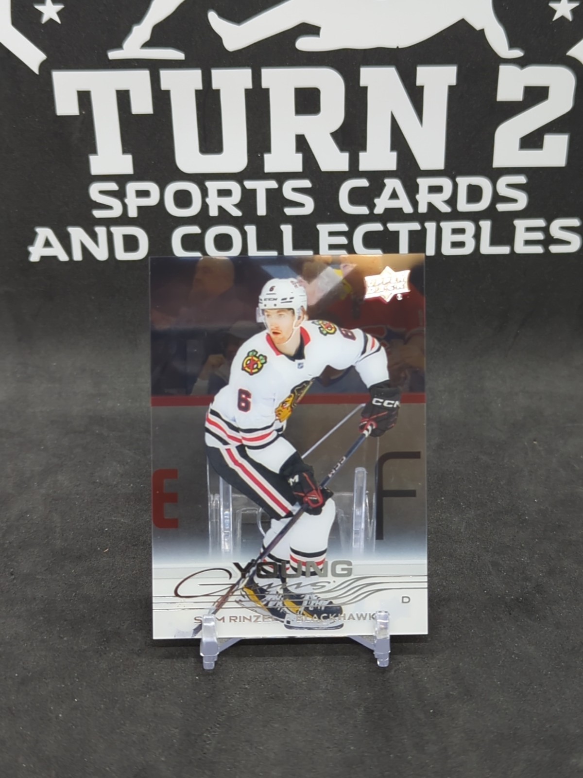 2025 Upper Deck Sam Rinzel Clear Cut Young Guns RC #248 Blackhawks
