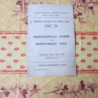 Macclesfield v Northwich Victoria Cheshire Senior Cup Final 1950/1 at Crewe