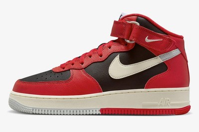 Nike Air Force 1 Mid '07 LV8 University Red Black Coconut Milk  Men's Size 10.5