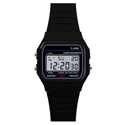 CASIO F-91W-1YEG,Digitaluhr,Armbanduhr,Uhr,schwarz,Unisex, Retro,Casual,NEU