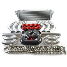Universal 2.5 Blue Coupler Black Piping Intercooler Kits T-bolt Clamps Universal 2.5 Blue Coupler Black Piping Intercooler Kits T-bolt Clamps