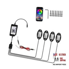 4 Pods RGB LED Rock Lights, High Brightness Underglow Multicolor Neon Light
