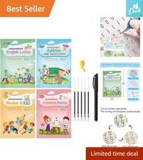 Magic Ink Handwriting Set for Children - Reusable Copybooks with Silicone Grip