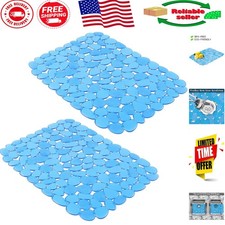 PVC Pebble Sink Mats - Stylish Protection for Fine Dishware, 2-Pack