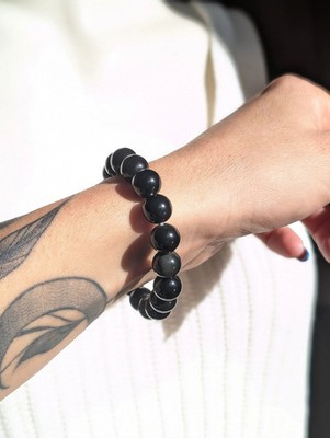 1 Obsidian Armband Himmelsauge 12mm 16cm