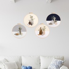 Kits de point de croix 4 pièces Artisanat de broderie à l'aiguille pour