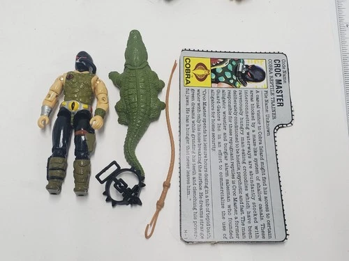 1987 Croc Master V1 100% Complete Figure Filecard Cobra GI Joe Vintage ARAH