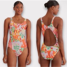 NWT Farm Rio x Adidas Pearl Citrine One Piece Swimsuit Sz. 16