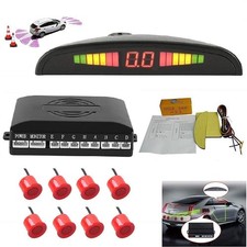 Car Reverse Parking Radar System 8 Reversing Sensors Kit with Front and Rear ...