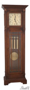 71941: HOWARD MILLER Mission Oak Grandfather Hall Clock