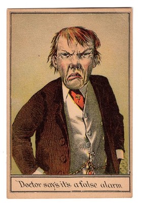 ORIG 1880's TOBIN TRADE CARD - DOCTOR SAY IT'S A FALSE ALARM - BLANK BACK