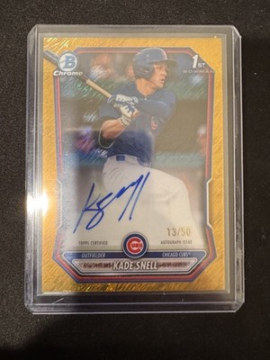2026 Bowman KADE SNELL 1st Bowman Gold Shimmer Refractor /50 Chicago Cubs Auto