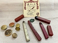 FLEUR DE LIS WAX SEAL KIT LETTER SEALING BURGUNDY, RED & SILVER  WAX