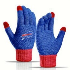 Buffalo Bills Waffle Knit Gloves One Size Fits Most 